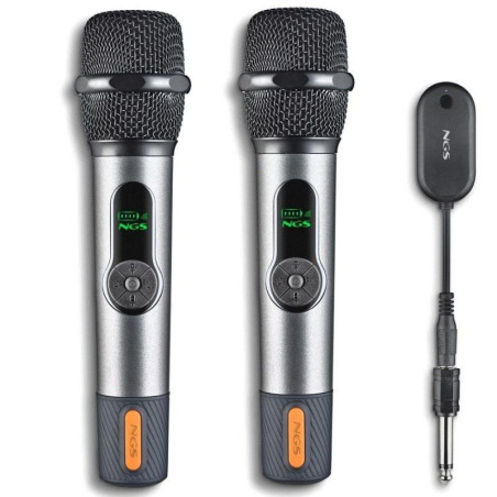 Pack de 2 micrófonos inalámbricos ngs singer star duo
