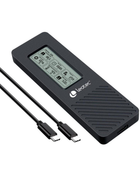 Caja externa para disco ssd m.2 nvme leotec lem2ext01/ usb 3.2/ con pantalla lcd