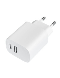 Cargador de pared leotec lecsph20w2w/ 1xusb tipo-c/ 1xusb/ 20w