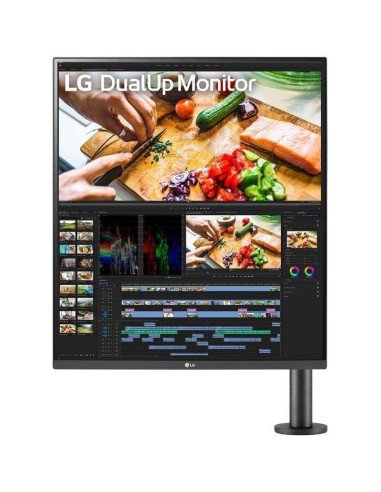 Monitor profesional lg dualup ergo 28mq780-b 27.6'/ sdqhd/ multimedia/ regulable en altura/ negro