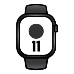 Apple watch series 11/ gps/ 42mm/ negro azabache/ correa deportiva negra (m/l)