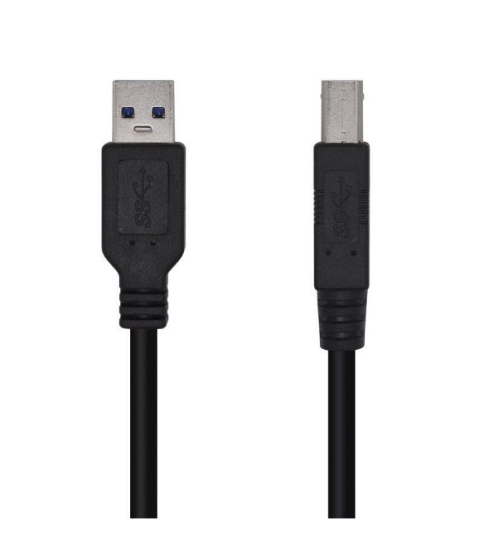 Cable usb 3.0 impresora aisens a105-0445/ usb tipo-b macho - usb macho/ 5gbps/ 3m/ negro