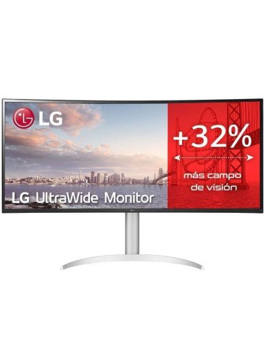 Monitor profesional ultrapanorámico lg ultrawide 34wq650-w 34'/ wfhd/ multimedia/ regulable en altura/ plata y blanco