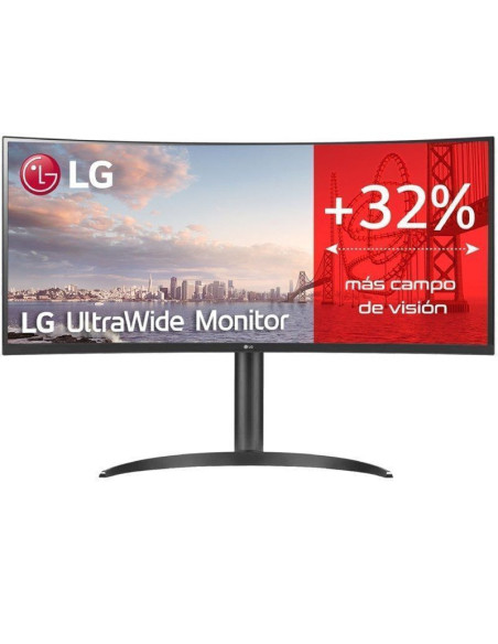 Monitor profesional ultrapanorámico curvo lg 34wq75c-b 34'/ wqhd/ multimedia/ regulable en altura/ negro