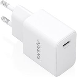 Cargador de Pared GaN Aisens A110-1023/ 1xUSB Tipo-C/ 20W/ Blanco