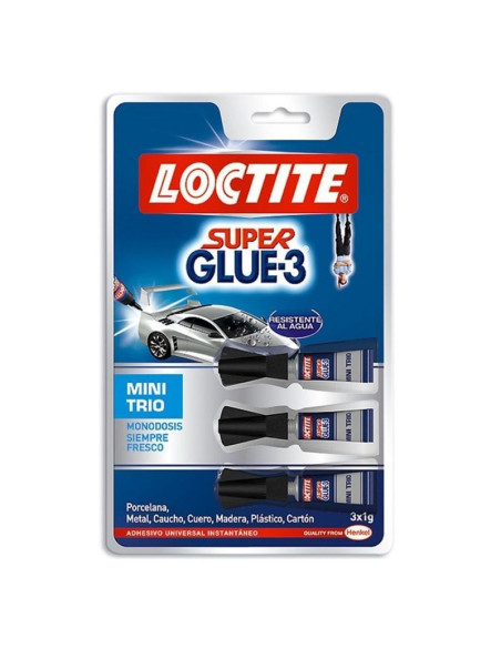 Pegamento en tubo loctite super glue-3 mini trio/ 3 x 1g