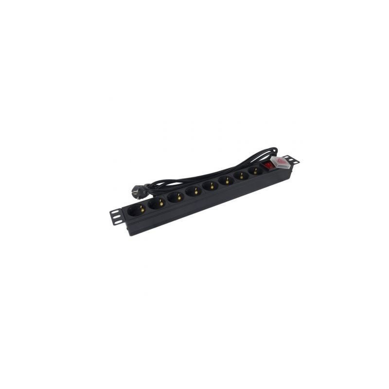 Regleta con interruptor phasak bns 1520/ 8 tomas de corriente/ cable 3m/ negro