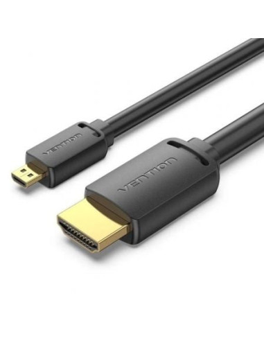 Cable micro hdmi 2.0 4k vention agibh/ hdmi macho - micro hdmi macho/ 2m/ negro