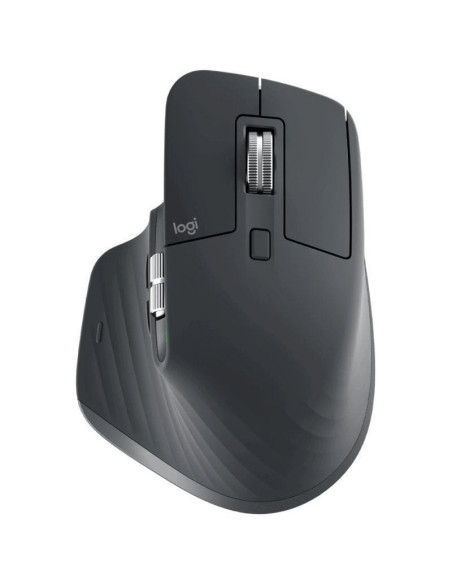Ratón ergonómico inalámbrico por bluetooth logitech mx master 3s/ batería recargable/ hasta 8000 dpi/ grafito