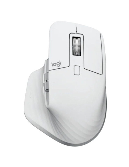 Ratón ergonómico inalámbrico por bluetooth logitech mx master 3s/ batería recargable/ hasta 8000 dpi/ gris pálido