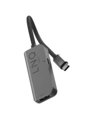 Docking usb tipo-c linq lq47999/ 1x usb tipo-c macho/ 1x hdmi 4k hembra/ usb tipo-c pd/ 15cm/ gris