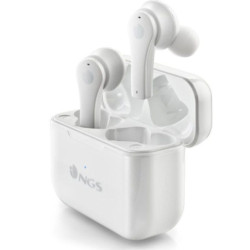 Auriculares bluetooth ngs ártica bloom con estuche de carga/ autonomía 6h/ blancos