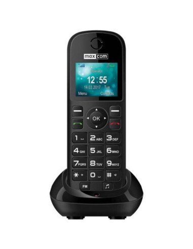 Teléfono inalámbrico maxcom mm35d/ negro