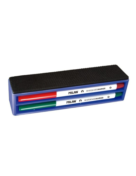 Pack milan 165894/ borrador de pizarra magnético + 4 rotuladores para pizarra/  3.7mm/ colores surtidos