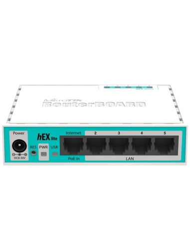 Router mikrotik hex lite rb750r2 5 puertos/ rj45 10/100/ poe