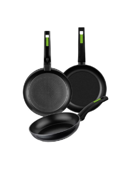 Pack 3 sartenes monix green m481241/ ø18cm/ ø22cm/ ø26cm/ aluminio forjado