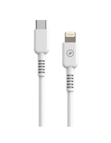 Cable usb 2.0 tipo-c lightning muvit for change mcusc0006/ usb tipo-c macho - lightning/ hasta 27w/ 1.2m/ blanco