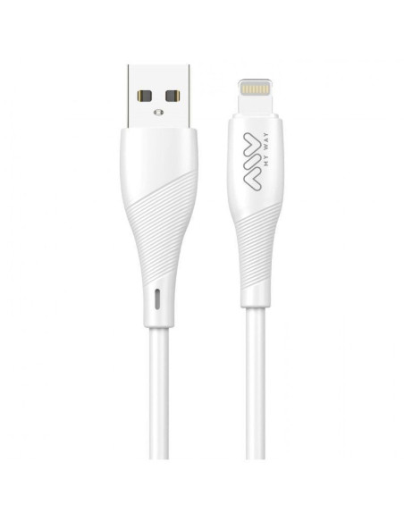 Cable usb 2.0 lightning myway mwusc0021/ usb macho - lightning macho/ 1m/ blanco