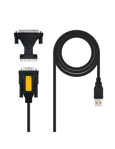 Cable conversor impresora nanocable 10.03.0002/ usb macho - db9 macho/ db25 macho