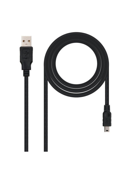 Cable usb 2.0 nanocable 10.01.0400/ usb macho - miniusb macho/ 50cm/ negro