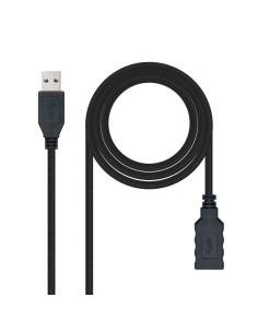 Cable alargador usb 3.0 nanocable 10.01.0901-bk/ usb macho - usb hembra/ 1m/ negro