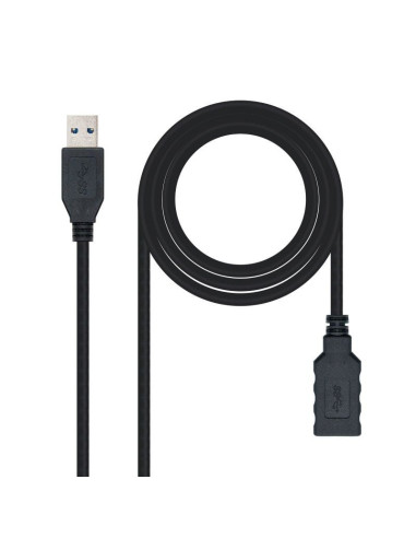 Cable alargador usb 3.0 nanocable 10.01.0903-bk/ usb macho - / usb hembra/ 3m/ negro