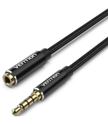 Cable estéreo vention bhcbd/ jack 3.5 macho - jack 3.5 hembra/ 50cm/ negro
