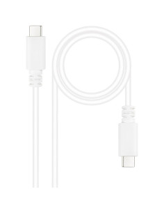 Cable usb 2.0 tipo-c nanocable 10.01.2301-w/ usb tipo-c macho - usb tipo-c macho/ 480mbps/ 1m/ blanco