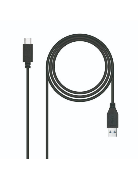 Cable usb 3.1 tipo-c nanocable 10.01.4000/ usb tipo-c macho - usb macho/ 50cm/ negro