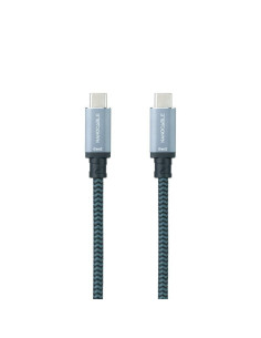 Cable usb 3.1 tipo-c nanocable 10.01.4102-comb/ usb tipo-c macho - usb tipo-c macho/ hasta 100w/ 20gbps/ 2m/ gris y negro