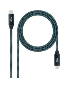 Cable usb 3.2 tipo-c nanocable 10.01.4301-comb/ usb tipo-c macho - usb tipo-c macho/ 1m/ gris y negro
