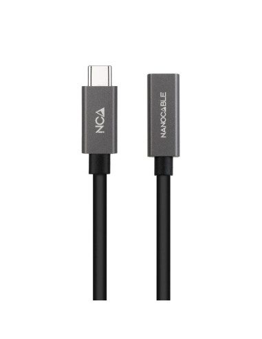 Cable alargador usb 3.2 nanocable 10.01.4400/ usb tipo-c macho - usb tipo-c hembra/ 50cm/ negro