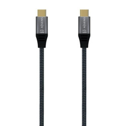 Cable usb 3.2 tipo-c aisens a107-0672 20gbps 100w/ usb tipo-c macho - usb tipo-c macho/ hasta 100w/ 20gbps/ 1.5m/ gris