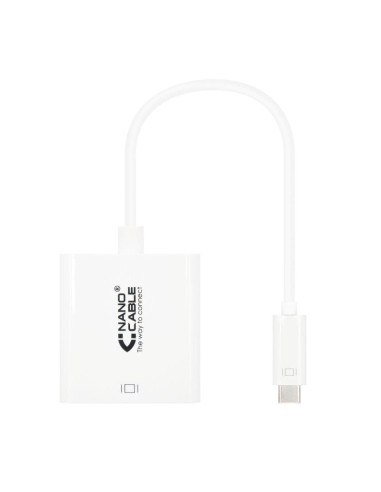 Conversor nanocable 10.16.4103/ usb tipo-c macho - dvi-d (24+1) hembra/ 15cm/ blanco