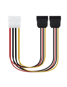 Cable duplicador de alimentación nanocable 10.19.0101-oem/ molex macho - 2x sata hembra/ 20cm