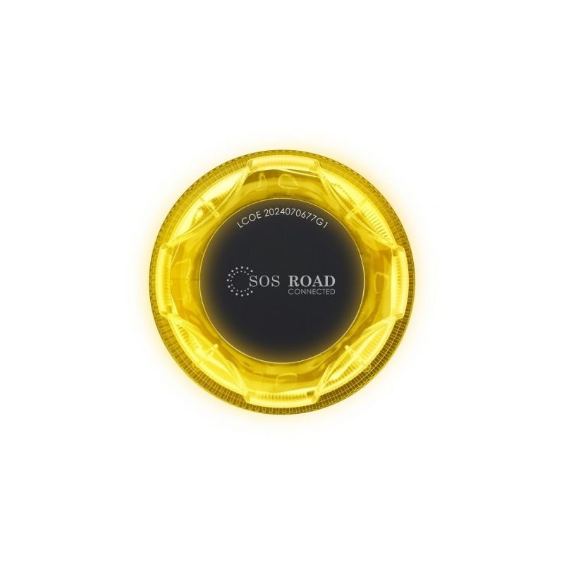 Luz baliza de emergencia para coche sos road connected el2024 v16/ homologada/ base imantada/ geolocalizable/ funciona a pilas