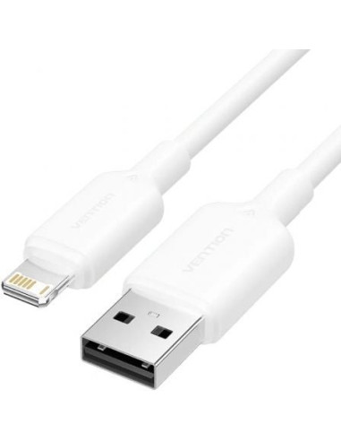 Cable usb 2.0 lightning vention lamwh/ usb macho - lightning macho/ 480mbps/ 2m/ blanco