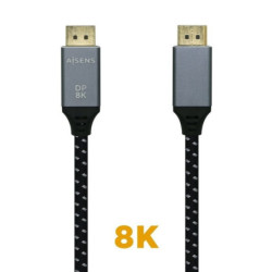 Cable displayport 1.4 8k aisens a149-0438/ displayport macho - displayport macho/ 3m/ negro gris