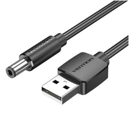 Cable alimentación vention ceybd/ usb-a macho - dc 5.5mm macho/ 50cm/ negro