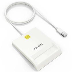Lector de DNI y Tarjetas Aisens ASCR-SN07-W/ USB 2.0/ Blanco