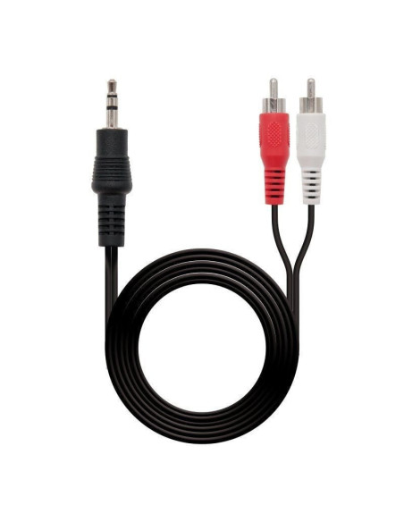 Cable estéreo nanocable 10.24.0301/ jack 3.5 macho - rca macho/ 1.5m/ negro