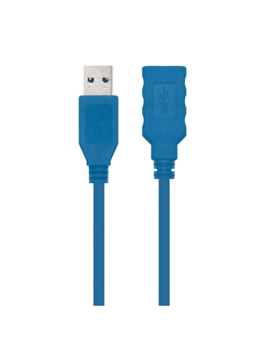 Cable alargador usb 3.0 nanocable 10.01.0901/ usb macho - usb hembra/ 1m/ azul