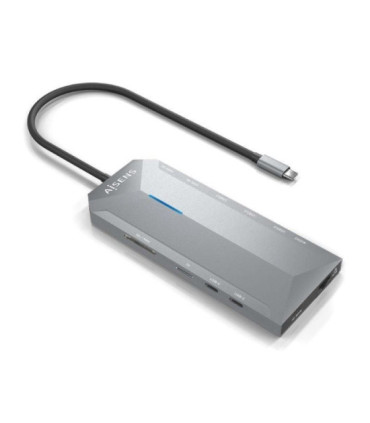 Docking usb tipo-c aisens asuc-12p005-gr/ 2xhdmi 4k/ 3xusb/ 2xusb tipo-c/ 1xrj45/ 1xaudio/ 1xlector tarjetas/ 1x jack/ 1xusb