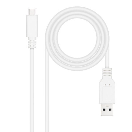 Cable usb 2.0 nanocable 10.01.2101-w/ usb tipo-c macho - usb macho/ 480mbps/ 1m/ blanco