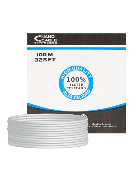 Bobina de cable rj45 utp nanocable 10.20.0502 cat.6/ 100m/ gris