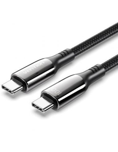 Cable usb 2.0 tipo-c 5a 100w vention ctkbh/ usb tipo-c macho - usb tipo-c macho/ 2m/ negro