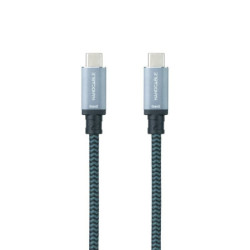 Cable usb 3.1 tipo-c nanocable 10.01.4101-comb/ usb tipo-c macho - usb tipo-c macho/ hasta 100w/ 10gbps/ 1m/ gris y negro