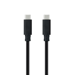 Cable usb 3.1 tipo-c nanocable 10.01.4101-l150/ usb tipo-c macho - usb tipo-c macho/ hasta 100w/ 10gbps/ 1.5m/ negro