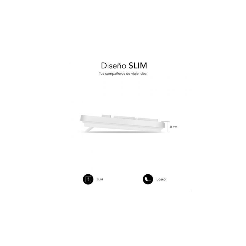 Teclado subblim business slim silencioso/ blanco