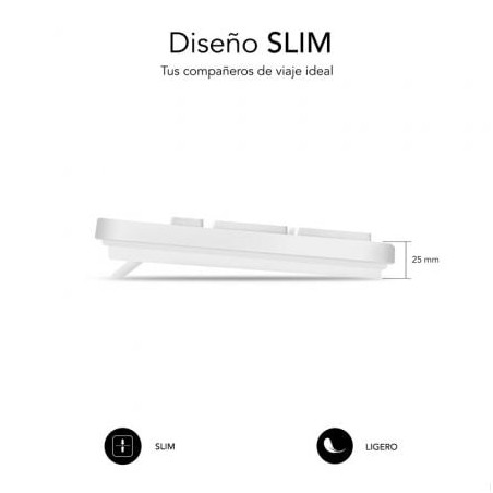 Teclado subblim business slim silencioso/ blanco